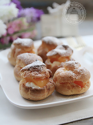 [cream Peach Puffs] Refreshing and Sweet on The Tip of The Tongue recipe