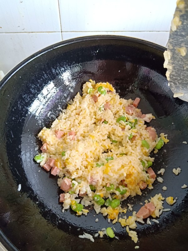 Fried Rice with Prawns and Ham recipe