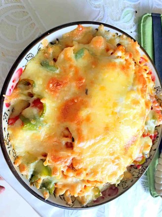 Korean Noodles and Cheese Baked Rice
