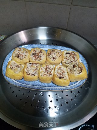 Tofu Stuffed with Mushrooms and Minced Meat recipe