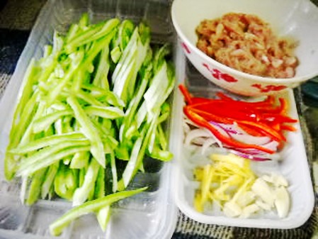 Scallion Snake Bean Shredded Pork recipe