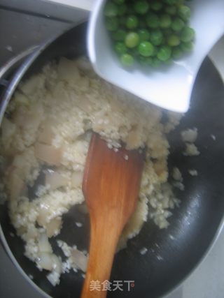 Fried Rice with Golden Square Legs and Green Beans recipe