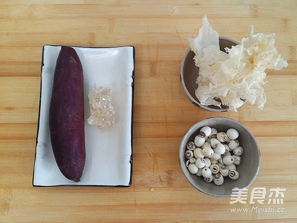 Purple Sweet Potato, Lotus Seed and Tremella Soup recipe