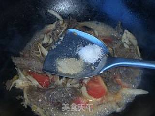 Stir-fried Beef Tendon with Eryngii Mushroom recipe