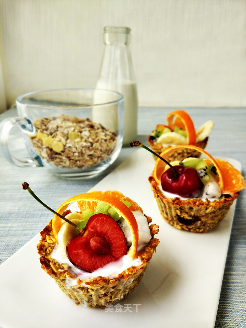 #aca烤明星大赛# Yogurt Oatmeal Fruit Basket recipe