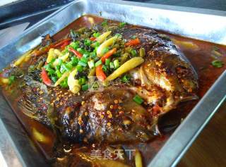 #aca烤明星大赛#[grilled Fish with Pickled Cabbage] Electric Oven recipe