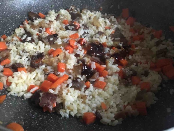 Fried Rice with Carrot Bacon and Egg recipe