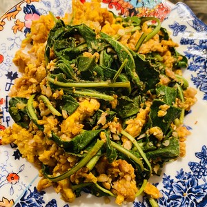 Wild Vegetables ❤️ Scrambled Eggs with Evening Primrose recipe