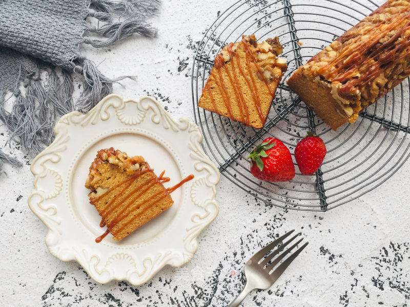 Coffee Caramel Walnut Pound Cake recipe