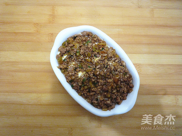 Steamed Tofu with Mustard and Minced Pork recipe