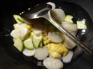 Zucchini Egg Rice Cake Soup recipe