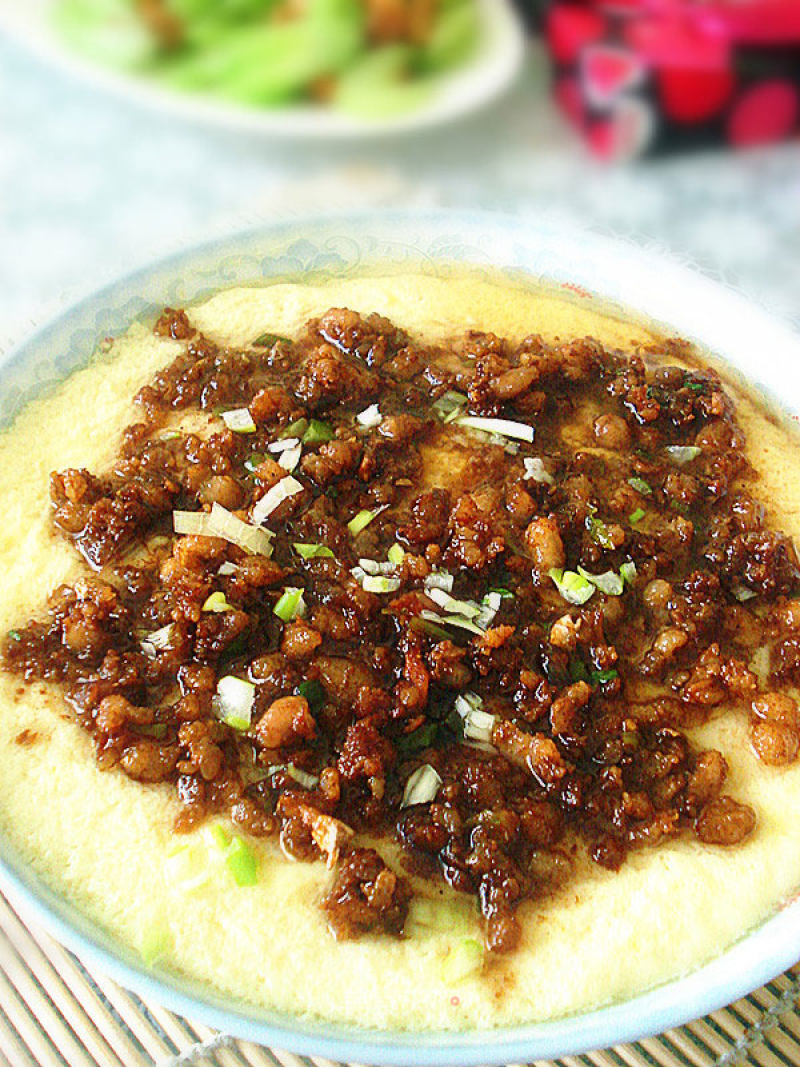Steamed Egg with Minced Meat recipe