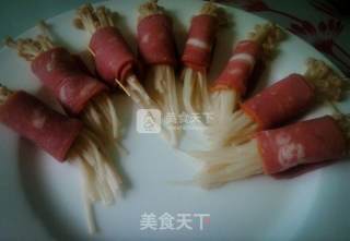 Bacon Lettuce Enoki Mushroom Roll recipe