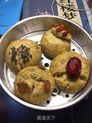 Sweet-scented Osmanthus Buns, White Buns, Black Sesame Pumpkin Buns recipe