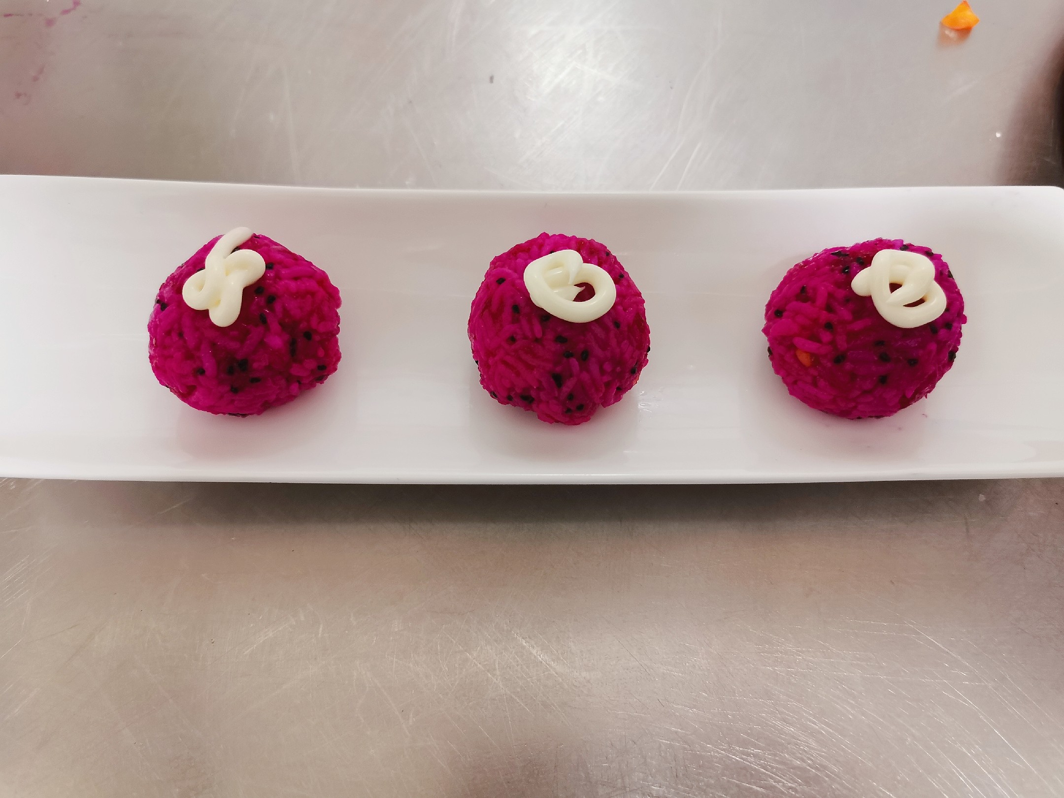 Dragon Fruit Sushi Rice Ball recipe