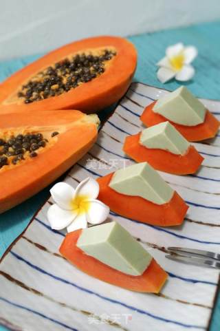 Matcha Milk Papaya Jelly recipe