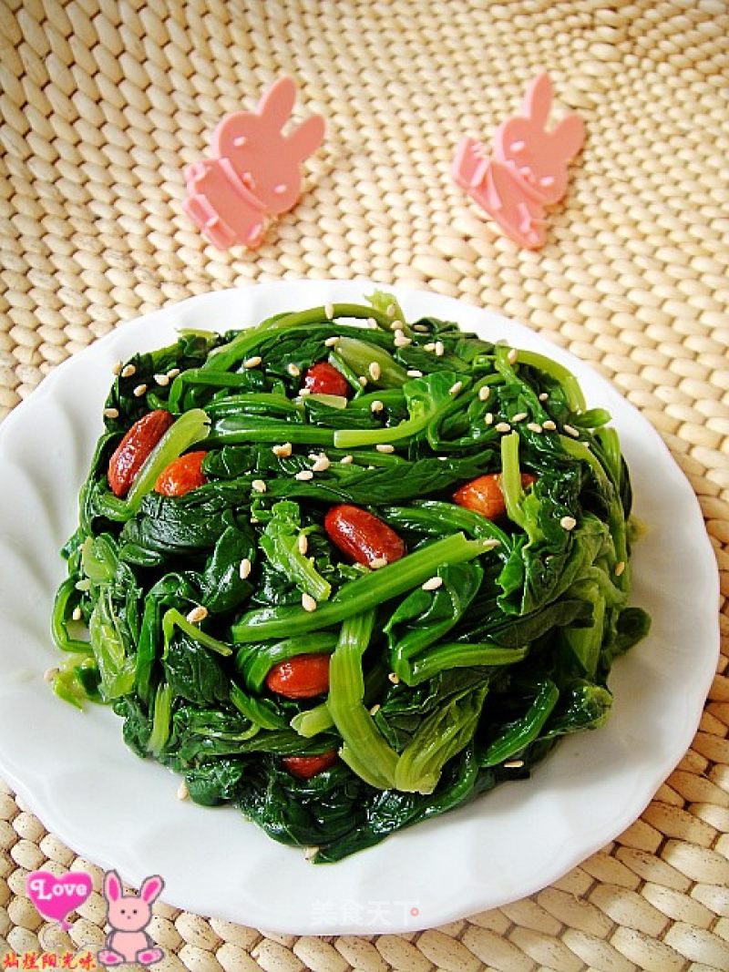 Favorite Red-faced Egg-sesame Peanut Spinach recipe