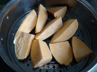 Sesame Sweet Potato Mashed with Tomato Sauce recipe