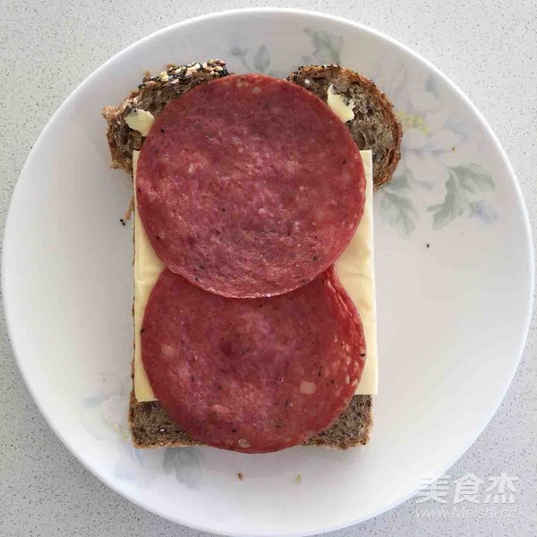 Salami Omelette Toast recipe