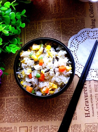 Fried Rice with Wild Rice, Mixed Vegetables and Egg recipe