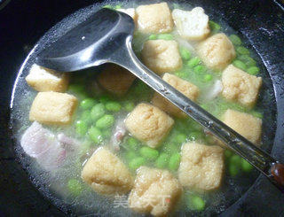 Bacon Oil Tofu Edamame Soup recipe