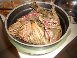 Microwave Food---steamed Pork Ribs with Lotus Leaf Black Bean Sauce recipe