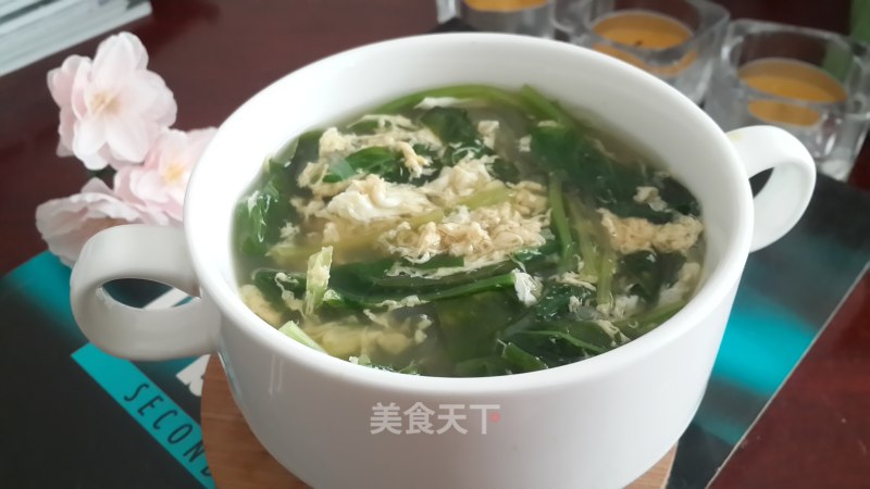 Egg Spinach Vermicelli Soup recipe