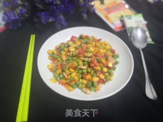 Fried Corn with Peas recipe