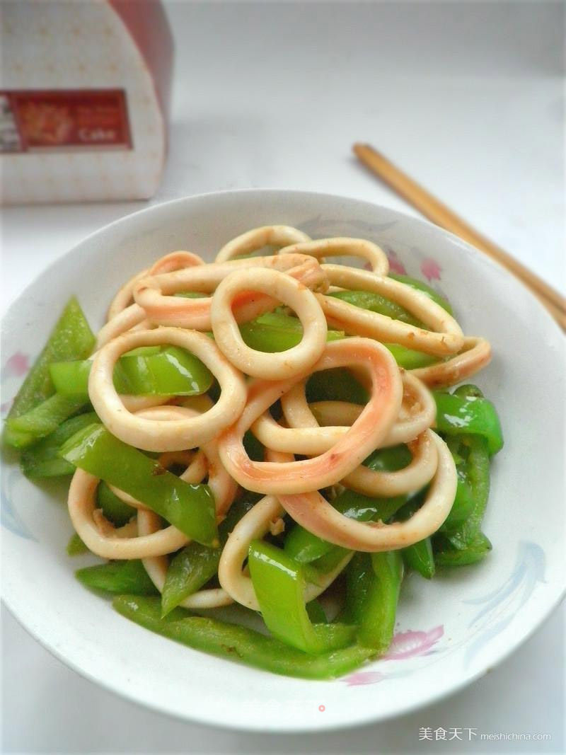 Fried Squid Rings with Green Pepper recipe