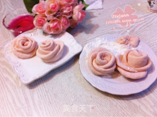 "mood Gourmet" Rose-shaped Steamed Buns-beautiful Flower Rolls recipe