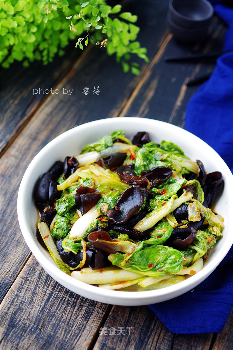 Stir Fried Fungus with Cabbage recipe