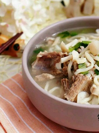Mushroom Spare Ribs Noodle Soup recipe
