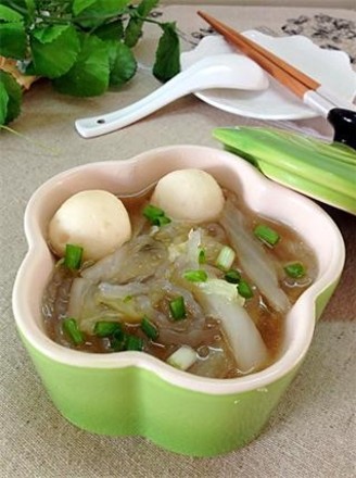 Cabbage Vermicelli Fish Ball Soup recipe