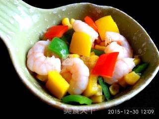 Stir-fried Shrimp with Bell Pepper and Corn recipe