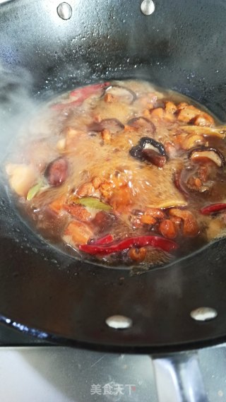 Braised Chicken Nuggets with Mushrooms recipe