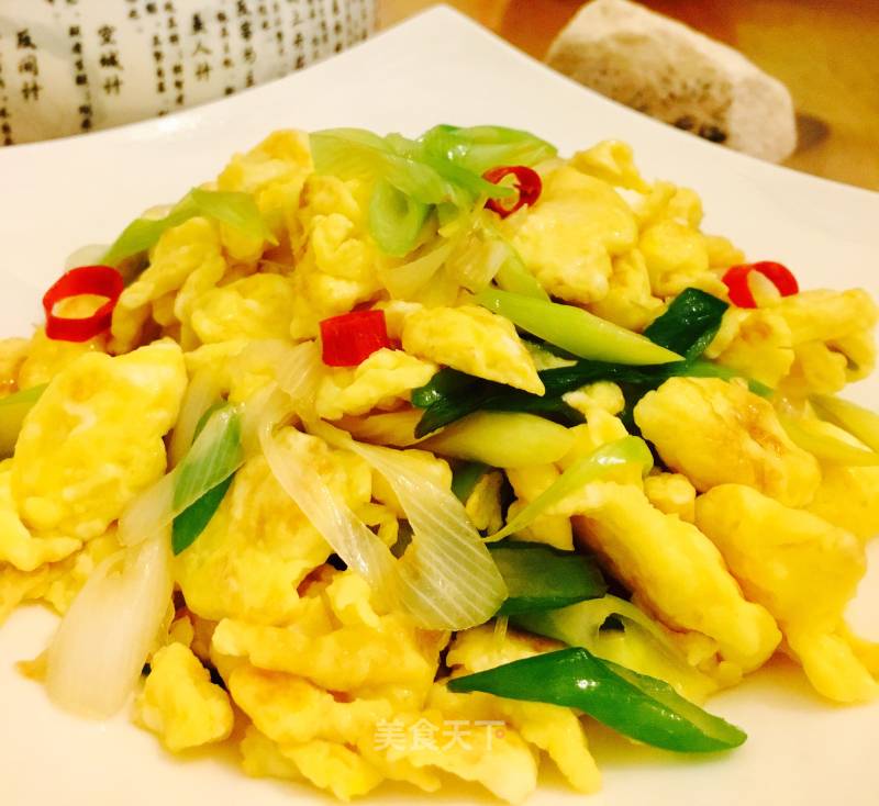 Scrambled Eggs with Green Onions recipe