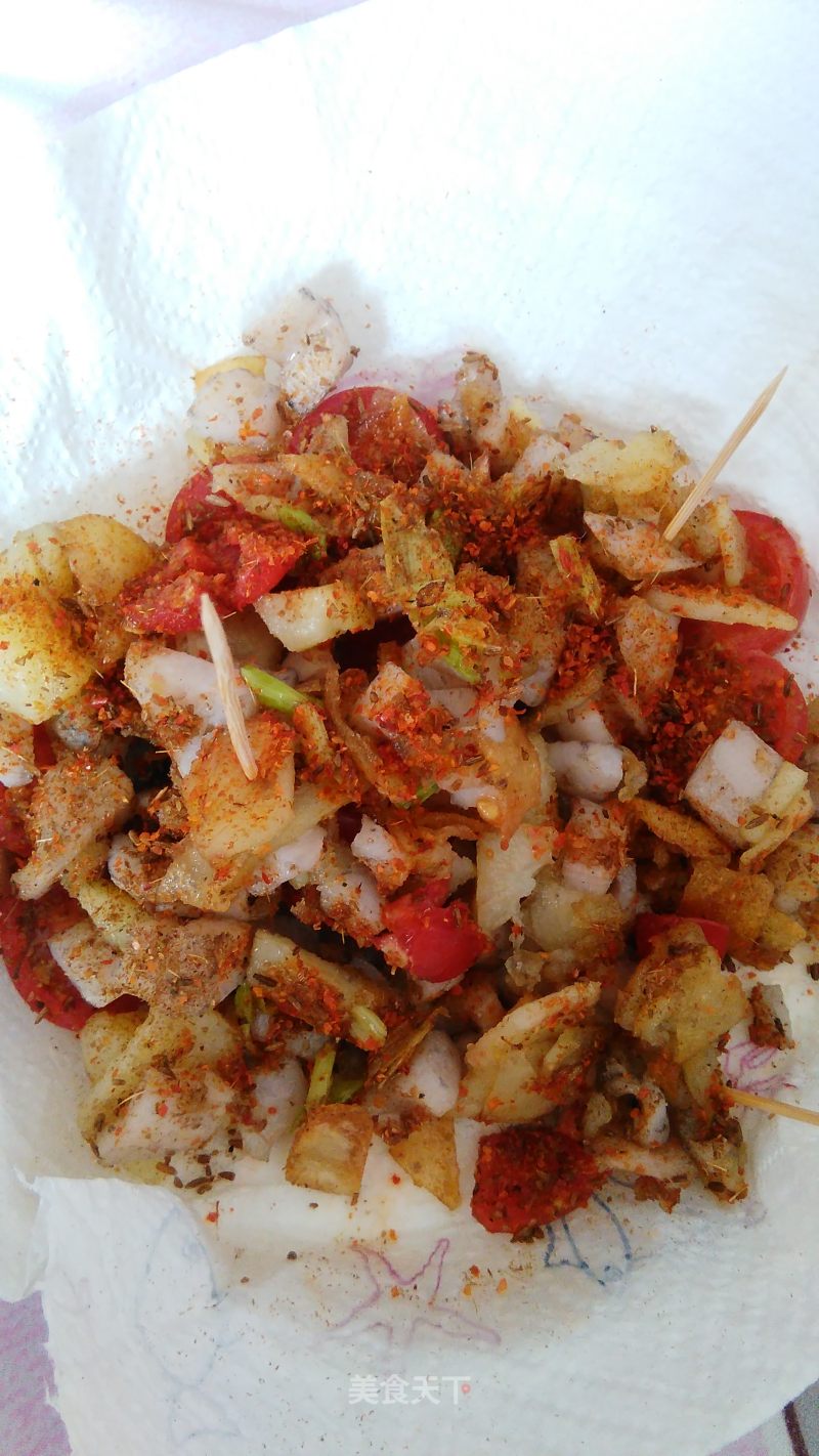 Potatoes and Lotus Root with Cumin Salt