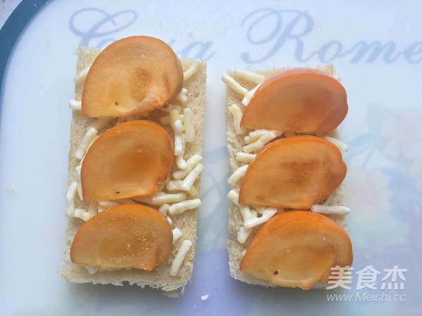 Honey Persimmon Cheese Baked Toast recipe