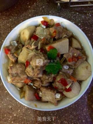 Steamed Taro with Chopped Pepper Ribs recipe