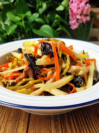 Stir-fried Three Fresh Spring Bamboo Shoots recipe