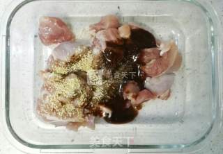 #aca Baking Star Competition# Oil-free Roasted Chicken Rice with Black Pepper recipe