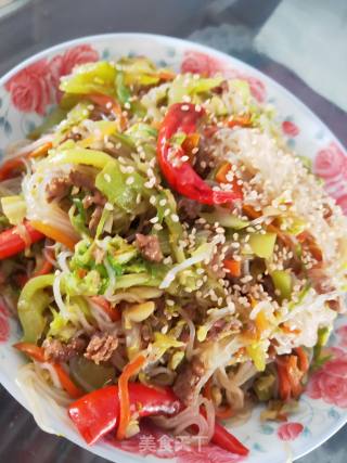 Stir-fried Cabbage and Minced Pork Vermicelli recipe