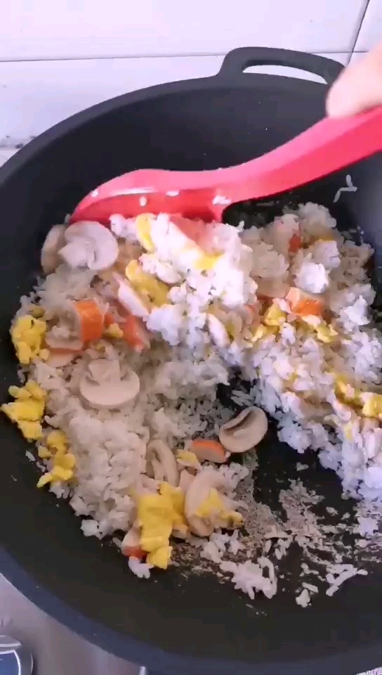 Fried Rice with Mushroom and Egg recipe