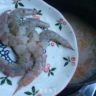 Shrimp Congee with Carrots and Greens recipe