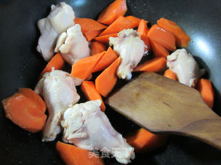 Roasted Chicken Wing Roots with Carrots recipe