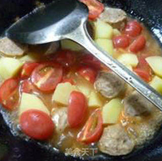 Cherry Tomatoes with Beef Tendon Balls and Potatoes recipe