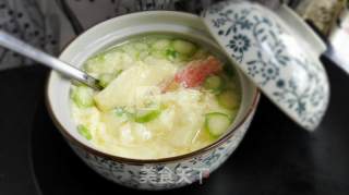 Crab Claws Steamed Egg with Asparagus recipe