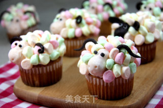 New Year is about to be Proud of The Sheep-marshmallow Sheep Cup Cake recipe