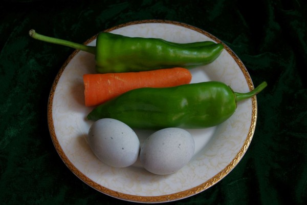 Preserved Egg with Green Pepper recipe