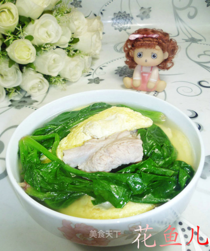 Spinach and Egg Dumplings Spare Rib Soup recipe